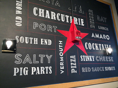 Salty Pig chalkboards chalkboard lettering mural restaurant