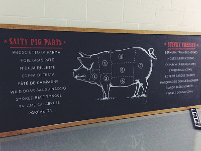Salty Pig chalkboards chalkboard lettering menu mural restaurant