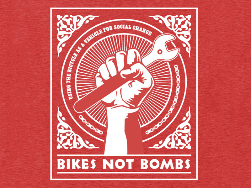 Bikes Not Bombs tshirt by Sophie Greenspan on Dribbble