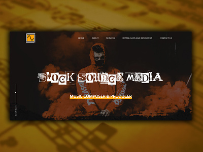 Music Website Landing page flat design music design music landing page music page music website orange website website design