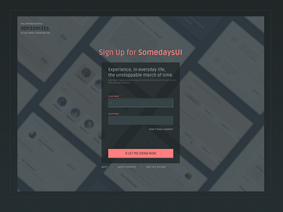 Day #001 of DailyUI daily ui dailyui dailyui 001 dailyui001