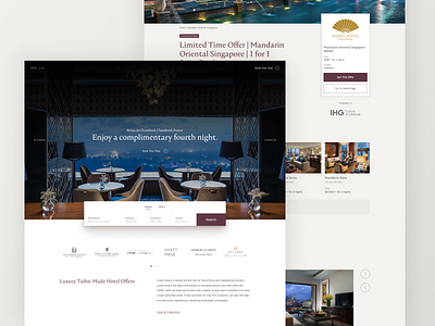 Luxury Hotels Booking Platform landing page mockup user interface website design