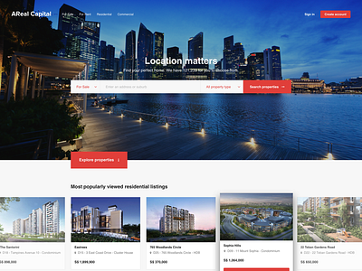 Property site browsing landing page property site real estate