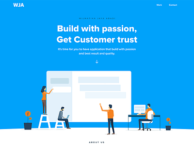 Landing page a software company