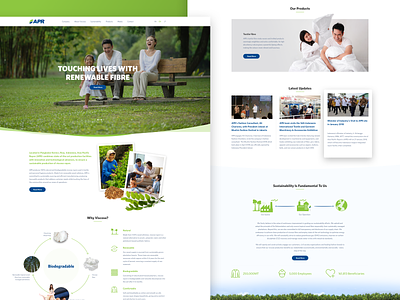APR corporate environment landing page mockup user interface