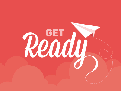 Get Ready animation clouds device flat get ready globe illustration paper plane product launch vector