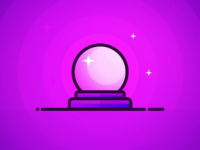 The Future circles crystal ball fortune teller future gradient icon illustration line stars vector