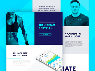 LK Website app body plan fitness gym health landing page nutrition one page training web design website