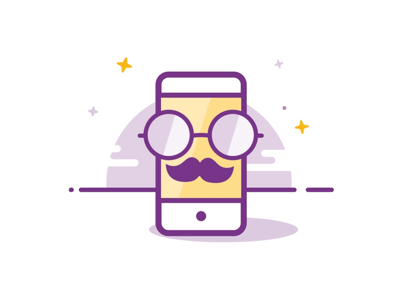 Online Identity animation gif glasses icon identity illustration moustache online phone vector
