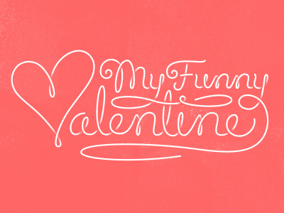 Valentine Script custom lettering pink red script valentine valentines day
