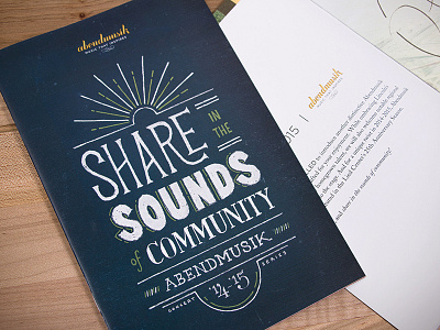 Share in the Sounds of Community abendmusik chalk hand drawn handmade lettering music type