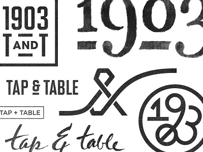 1903 Tap & Table - Scratch ampersand calligraphy geometry grid handmade industrial logo numerals type vintage