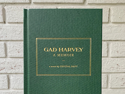 Gad Harvey: A Memoir book book cover book design classic foil lettering letters ligature serif simple type