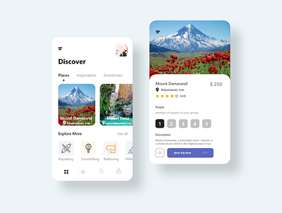 damavand end adobe xd app design flat minimal ui ux web