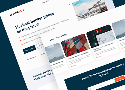 BunkerEx landing page minimal ui web