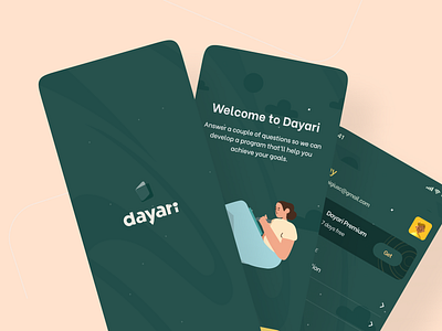 Dayari app design illustration ui