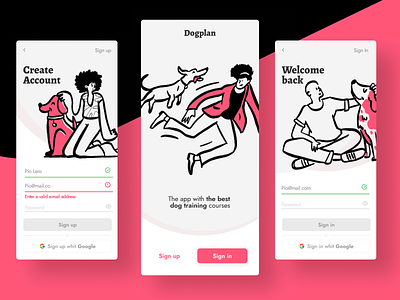 Dogplan - Sign up, sign in