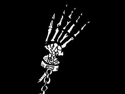 Deathhandz bones chain death hand prisoner shackle skeleton