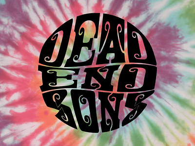 DEAD END SONS -Wavvvy band circle identity logo retro text type typography vintage