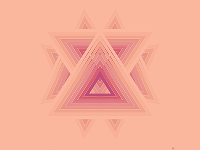 Triangular Nudist color theory gradient hard lines pink triangle