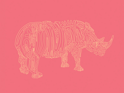 RHINO illustration lines pattern rhino squiggles