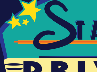 Stardust Drive-in branding illustration logo splicebox vector