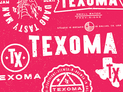 TEXOMA : Mark Study badge logo mark seal texas type