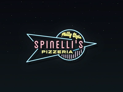 Spinellis kentucky logo louisville mark neon ohio valley pizza signage type