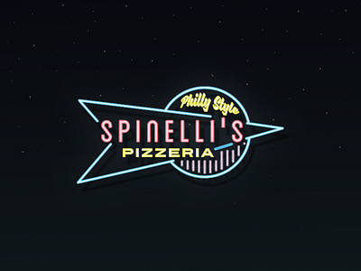 Spinellis kentucky logo louisville mark neon ohio valley pizza signage type