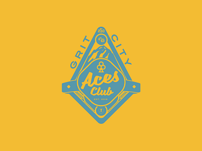 Grit City Aces Club badge boutique grit city logo mark retro signage type vintage