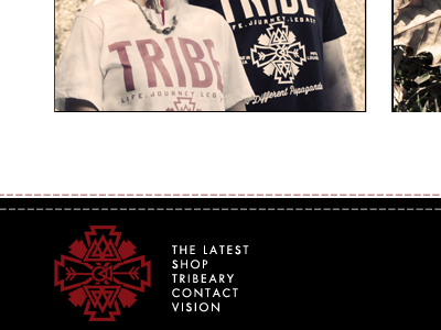 Laying out TRIBE apparel brand jeremy richie logo tribe web layout