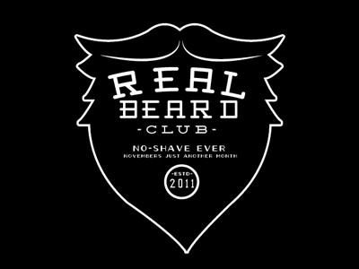 Real Beard Club badge beard fun logo man