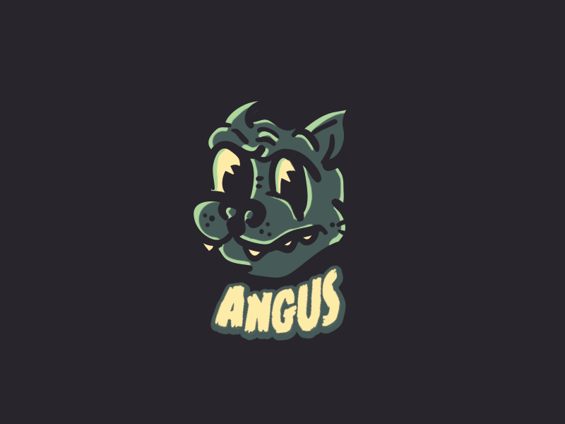 Angus animated cartoon character dog gif highlights mascot