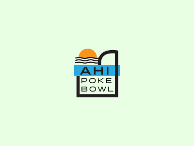 Ahi Poke Bowl ahi branding logo mark poke type