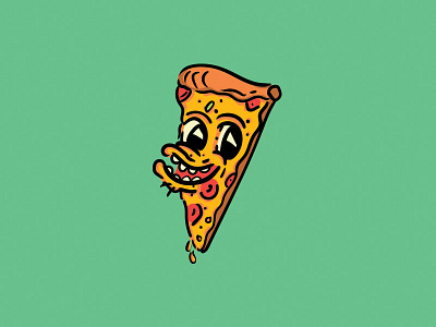 Pizza Bud 90s cartoon character illustration mascot pizza