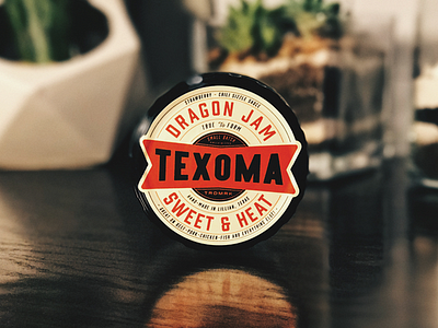 TEXOMA Lid Label Placement badge branding food label logo packaging sauce texas