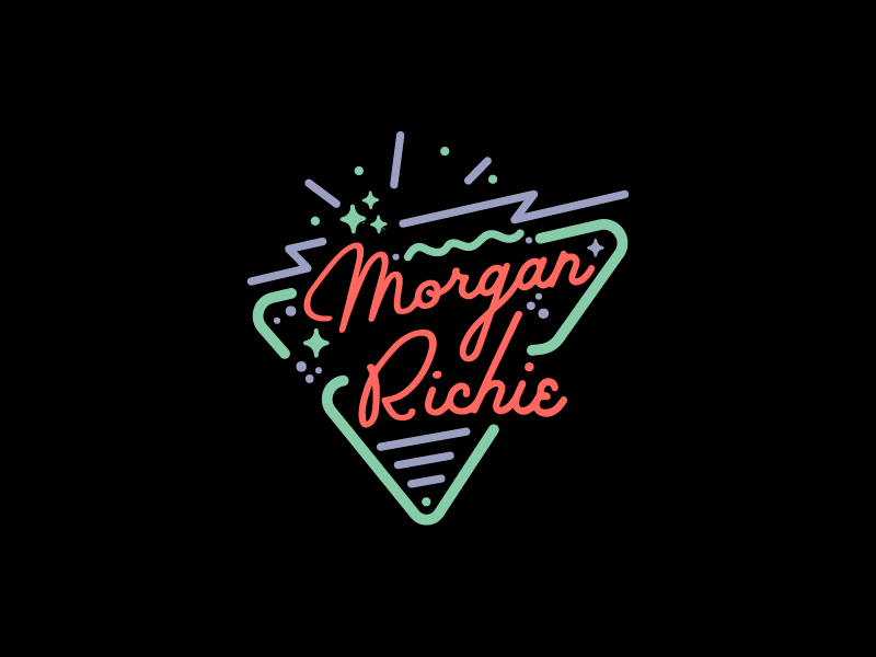 Night Moves vintage retro pop mark logo lockup lines color branding badge night neon