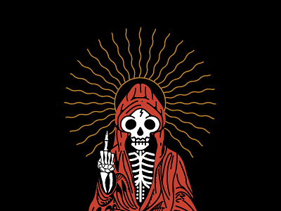Zero Fucks To Give idol reaper robe skeleton skull sun