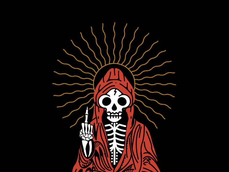 Zero Fucks To Give robe reaper skeleton skull sun idol