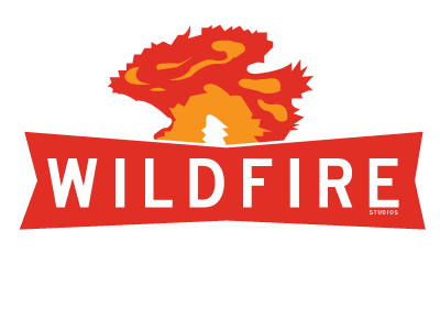Wildfire brand fire logo marshmallows roast wieners type vector