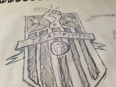 Steamfitters - rough sketch brand idenity logo pencil process rough sketch