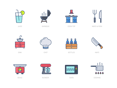 Icon Pack - Kitchen Set icon icon design icon set iconography ui