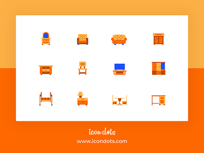 Icon Pack - Furniture flat icons iconography icons design icons set illustration ui vector icons