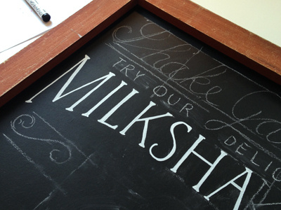 Chalkboard WIP chalkboard design illustration lettering milkshake sketch typography wip