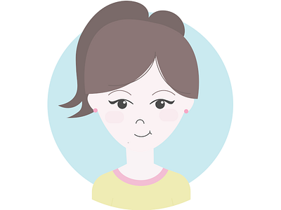 That's me avatar character cute face flat design girl illustration pastels person