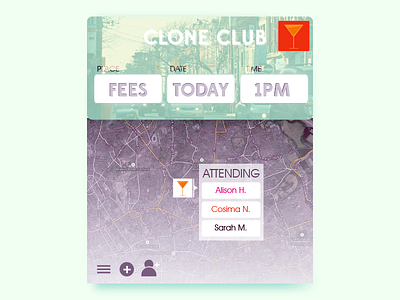 Club Meeting Pop-up interface map meeting notification ui
