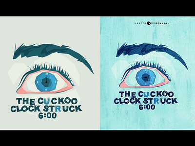 The Cuckoo Clock Struck 6:00 book cover clean eye illustration minimal