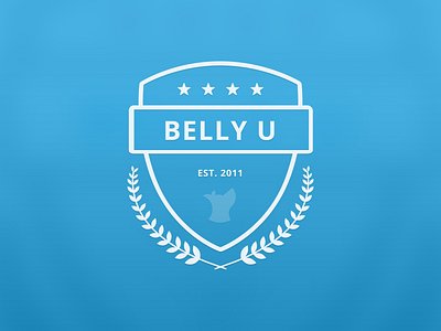BellyU badge belly blue brand chicago flop illustration logo