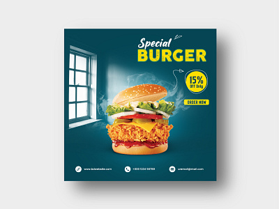 Social media post design for Food marketing ads advertising banner branding burger business corporate creative design facebook food food marketing graphic design instagram media post modern resturent social template web banner