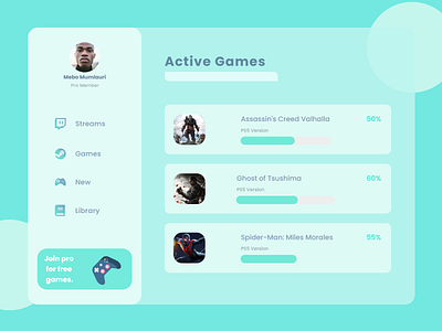 Active Games Page